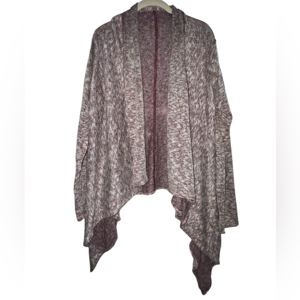 Urban Outfitters BDG Red Heather Cardigan Sweater with Waterfall Draping L